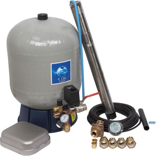 Komplett SQE3″-paket, 1×230 V med med glasfiberarmerad tank